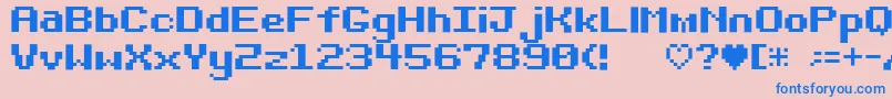 Шрифт Bit Darling10 Srb – синие шрифты на розовом фоне