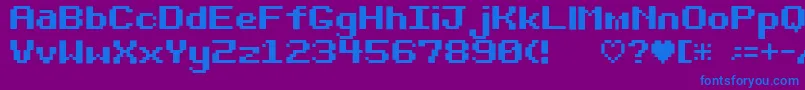 Bit Darling10 Srb-Schriftart – Blaue Schriften auf violettem Hintergrund