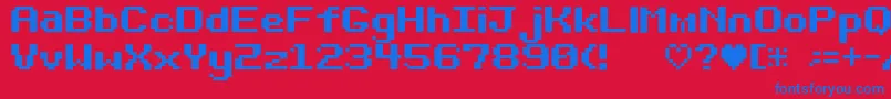 フォントBit Darling10 Srb – 赤い背景に青い文字