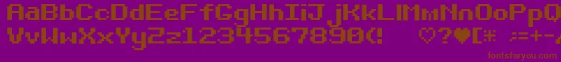 Шрифт Bit Darling10 Srb – коричневые шрифты на фиолетовом фоне