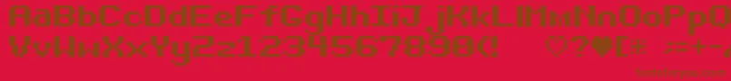 フォントBit Darling10 Srb – 赤い背景に茶色の文字
