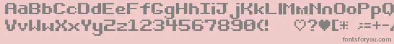 フォントBit Darling10 Srb – ピンクの背景に灰色の文字