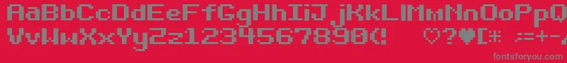 フォントBit Darling10 Srb – 赤い背景に灰色の文字