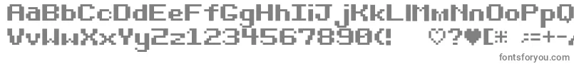 フォントBit Darling10 Srb – 白い背景に灰色の文字