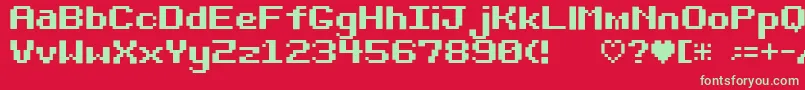 フォントBit Darling10 Srb – 赤い背景に緑の文字