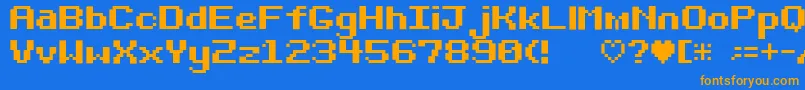 Bit Darling10 Srb Font – Orange Fonts on Blue Background