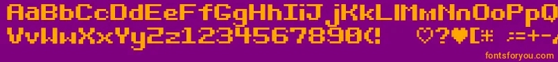 Шрифт Bit Darling10 Srb – оранжевые шрифты на фиолетовом фоне