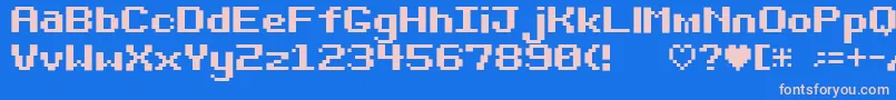 フォントBit Darling10 Srb – ピンクの文字、青い背景