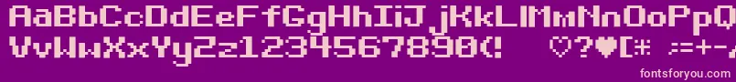 フォントBit Darling10 Srb – 紫の背景にピンクのフォント