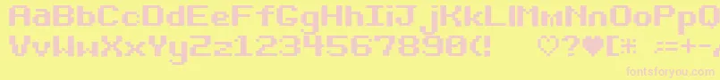 Bit Darling10 Srb-fontti – vaaleanpunaiset fontit keltaisella taustalla