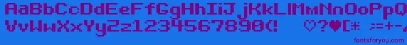 Bit Darling10 Srb Font – Purple Fonts on Blue Background