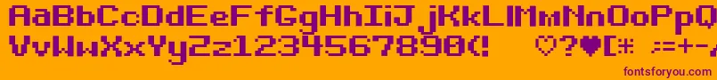 Шрифт Bit Darling10 Srb – фиолетовые шрифты на оранжевом фоне
