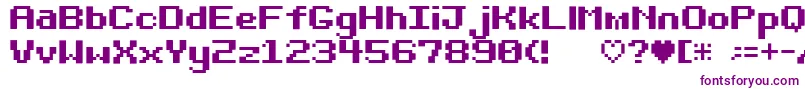 フォントBit Darling10 Srb – 白い背景に紫のフォント