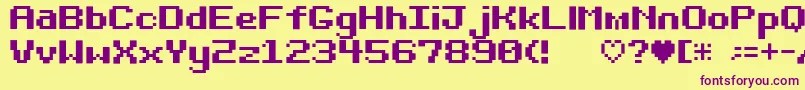 Шрифт Bit Darling10 Srb – фиолетовые шрифты на жёлтом фоне