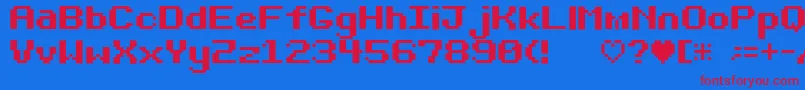 フォントBit Darling10 Srb – 赤い文字の青い背景