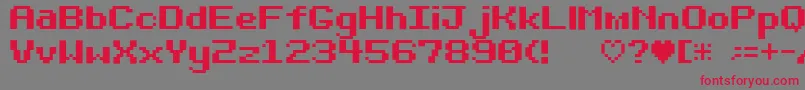 フォントBit Darling10 Srb – 赤い文字の灰色の背景
