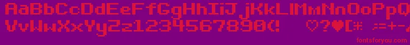 フォントBit Darling10 Srb – 紫の背景に赤い文字