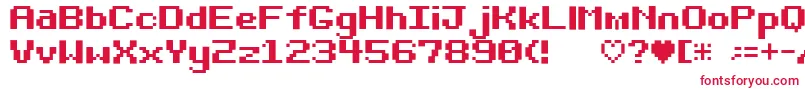 フォントBit Darling10 Srb – 白い背景に赤い文字