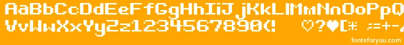 Шрифт Bit Darling10 Srb – белые шрифты на оранжевом фоне
