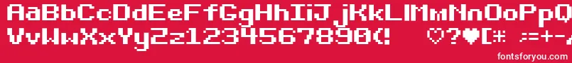 フォントBit Darling10 Srb – 赤い背景に白い文字