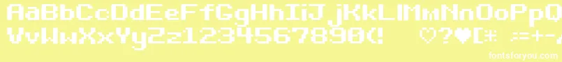 フォントBit Darling10 Srb – 黄色い背景に白い文字