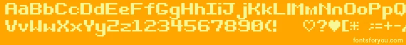 Шрифт Bit Darling10 Srb – жёлтые шрифты на оранжевом фоне