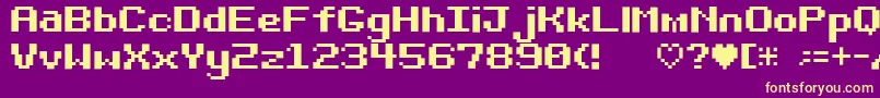 フォントBit Darling10 Srb – 紫の背景に黄色のフォント