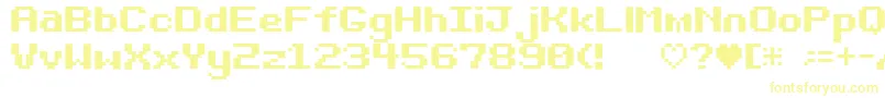 Bit Darling10 Srb-fontti – keltaiset fontit valkoisella taustalla