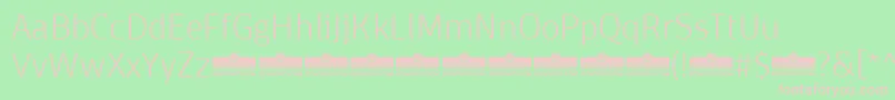 DomotikaExtralightTrial-fontti – vaaleanpunaiset fontit vihreällä taustalla