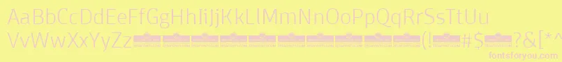 Шрифт DomotikaExtralightTrial – розовые шрифты на жёлтом фоне