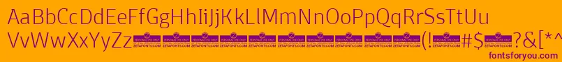 フォントDomotikaExtralightTrial – オレンジの背景に紫のフォント