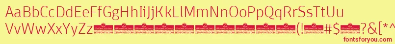 DomotikaExtralightTrial Font – Red Fonts on Yellow Background