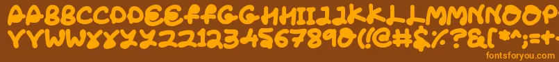 LoveTheFonts-Schriftart – Orangefarbene Schriften auf braunem Hintergrund