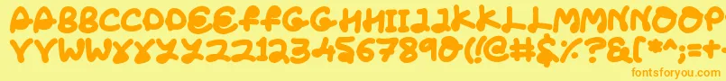 LoveTheFonts Font – Orange Fonts on Yellow Background