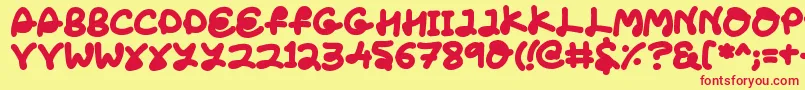 LoveTheFonts Font – Red Fonts on Yellow Background