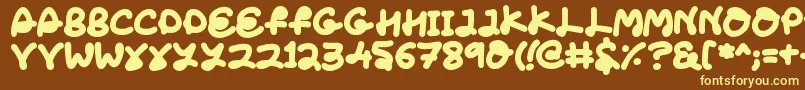LoveTheFonts-fontti – keltaiset fontit ruskealla taustalla