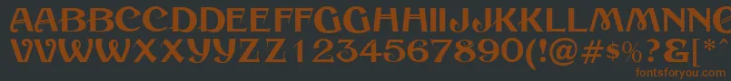 SesameRegular-fontti – ruskeat fontit mustalla taustalla