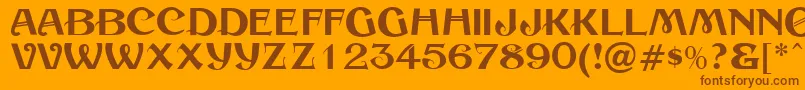 SesameRegular Font – Brown Fonts on Orange Background