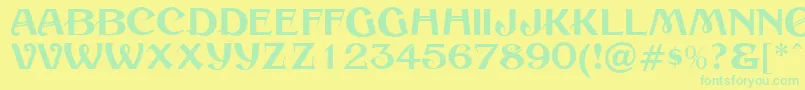 SesameRegular Font – Green Fonts on Yellow Background