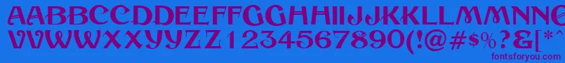 SesameRegular Font – Purple Fonts on Blue Background