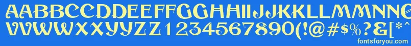 SesameRegular Font – Yellow Fonts on Blue Background