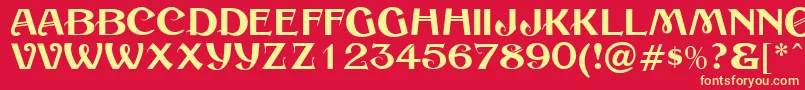 SesameRegular Font – Yellow Fonts on Red Background