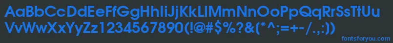 ModerneDemi Font – Blue Fonts on Black Background