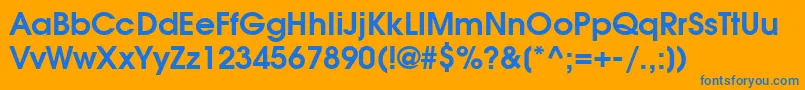 ModerneDemi Font – Blue Fonts on Orange Background