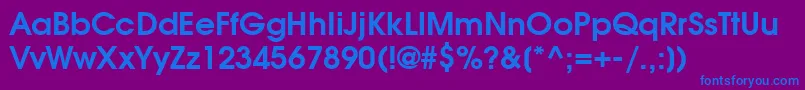ModerneDemi Font – Blue Fonts on Purple Background