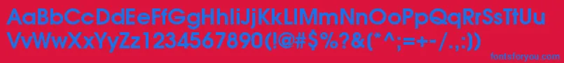 ModerneDemi-fontti – siniset fontit punaisella taustalla
