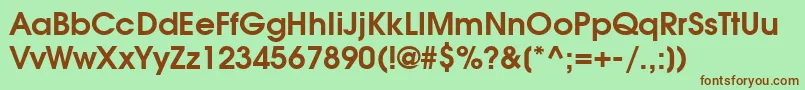 Шрифт ModerneDemi – коричневые шрифты на зелёном фоне