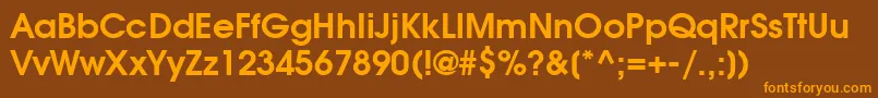 ModerneDemi Font – Orange Fonts on Brown Background