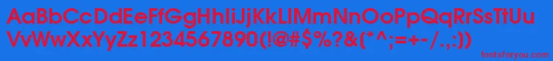 ModerneDemi Font – Red Fonts on Blue Background