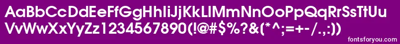 ModerneDemi-Schriftart – Weiße Schriften auf violettem Hintergrund